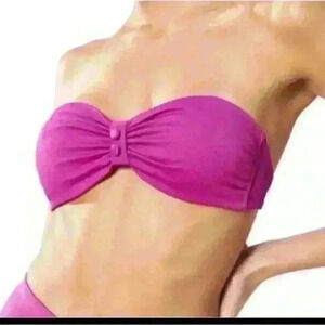 Red Carter Bandeau Bikini Top